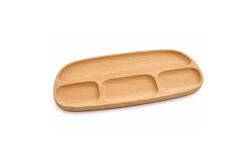 Platou Din Lemn Cu 4 Compartimente 45.5 x 30 cm Model 17120 Clino